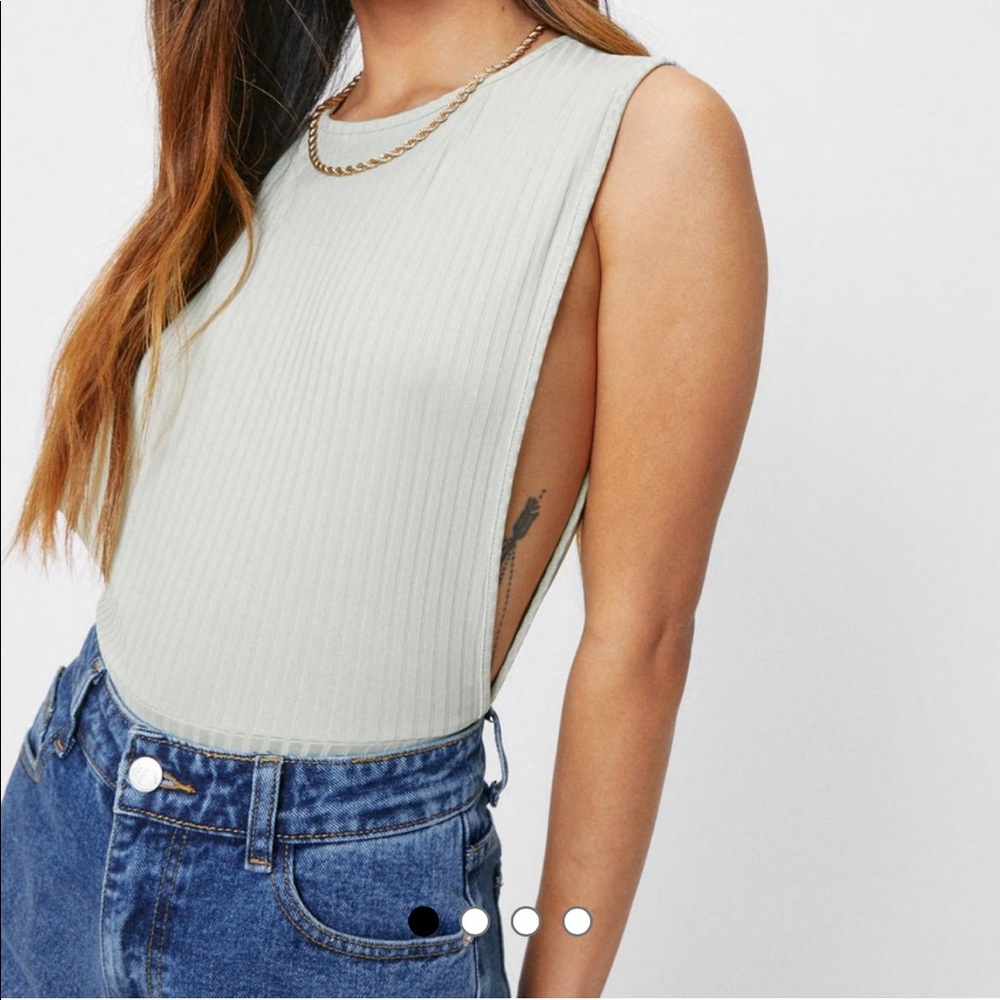 Sage Ribbed Sleeveless Bodysuit